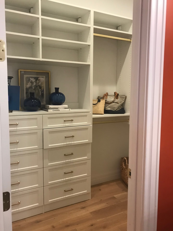 Built-in closet drawers