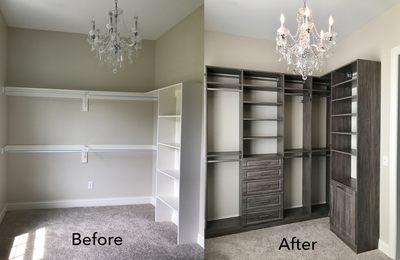 Before and after walk-in closet