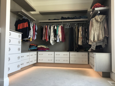 Walk-in closet with drawers