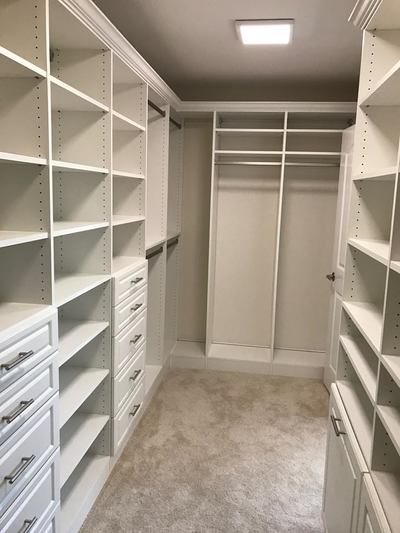 white laminate closet system